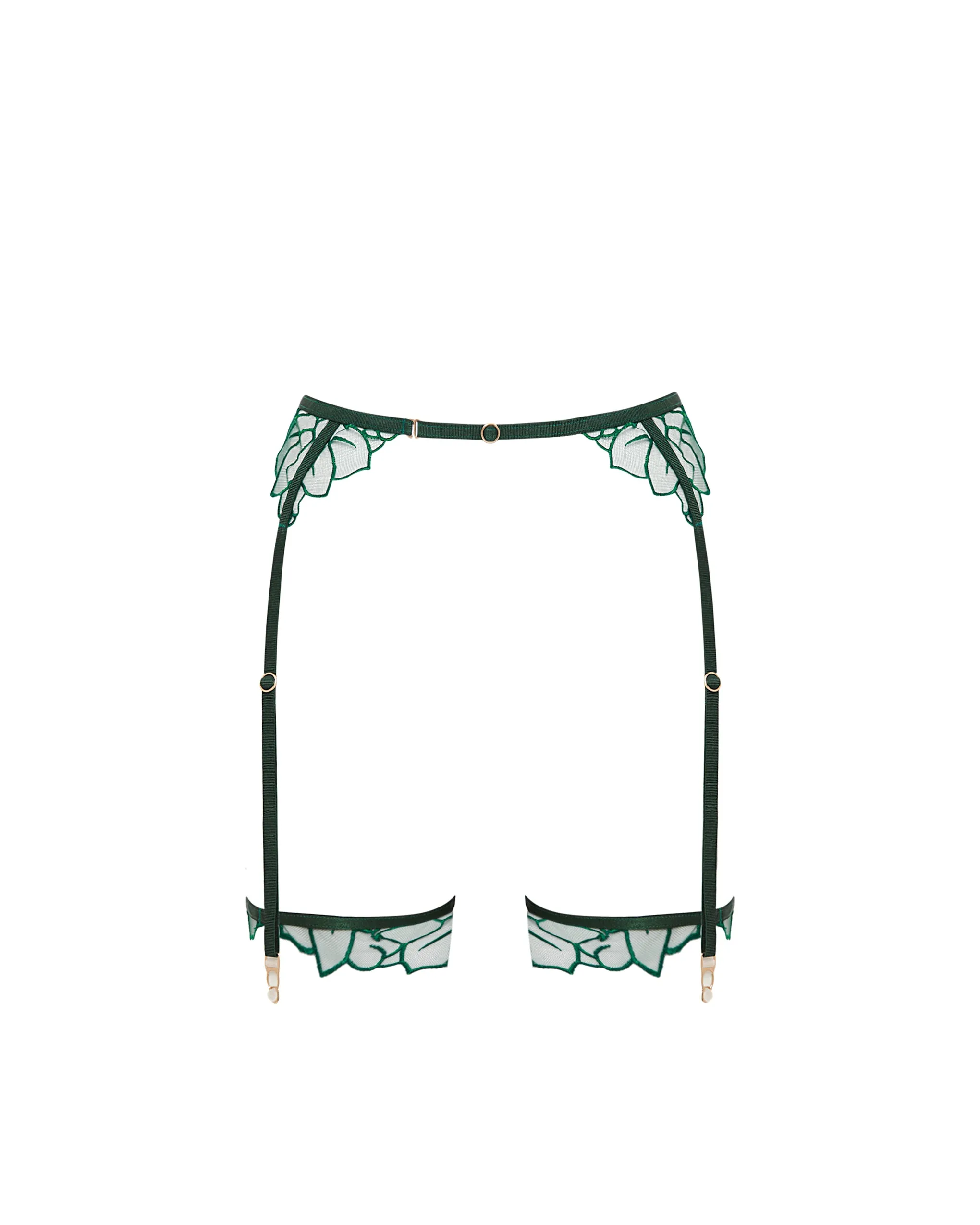 Laurel Suspender Thigh Harness Botanical Garden Green