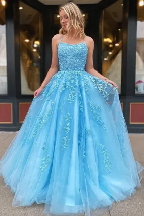 Light Blue Prom Dresses Long 2023 Winter Formal Dress Pageant Dance Dresses Back To School Party Gown