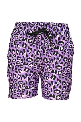 Lilac Leopard Jogger Shorts