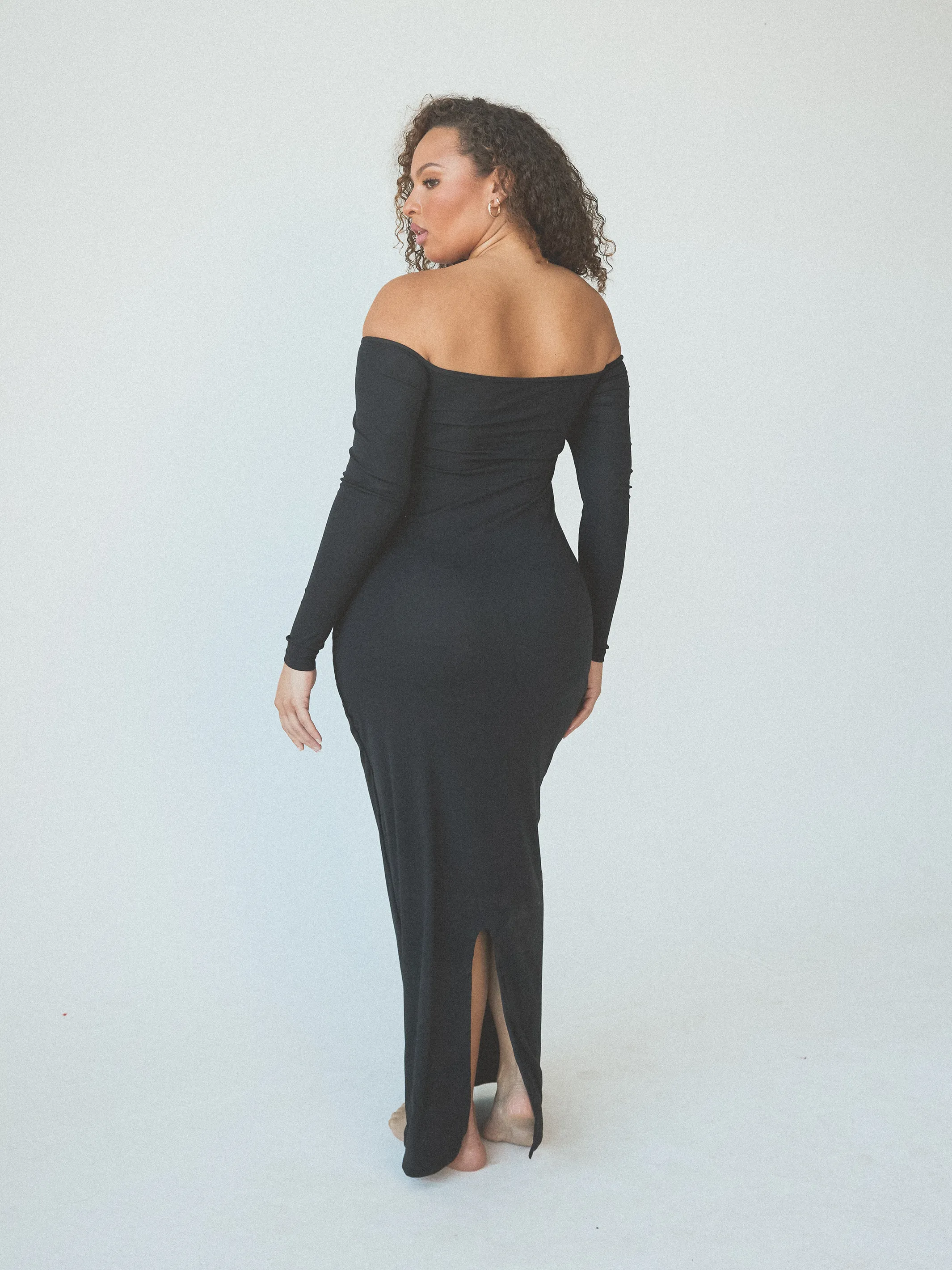 Long Sleeve Off The Shoulder Maxi Brami Dress