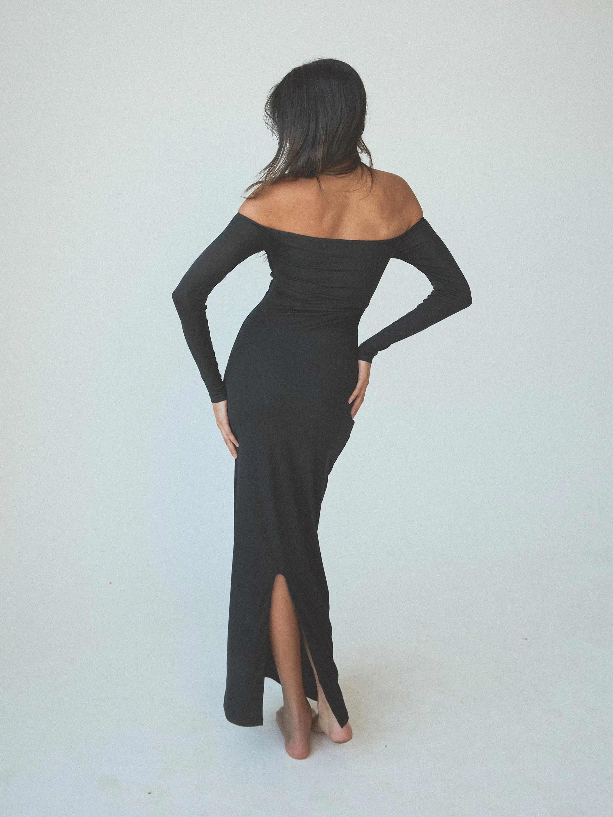 Maxi Brami Dress with Off-The-Shoulder Long Sleeves