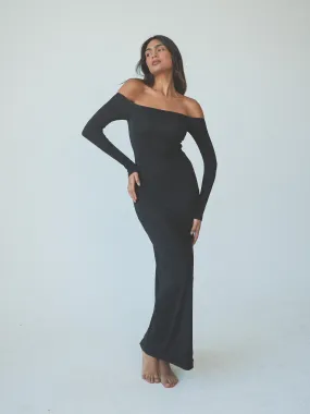 Maxi Brami Dress with Off-The-Shoulder Long Sleeves