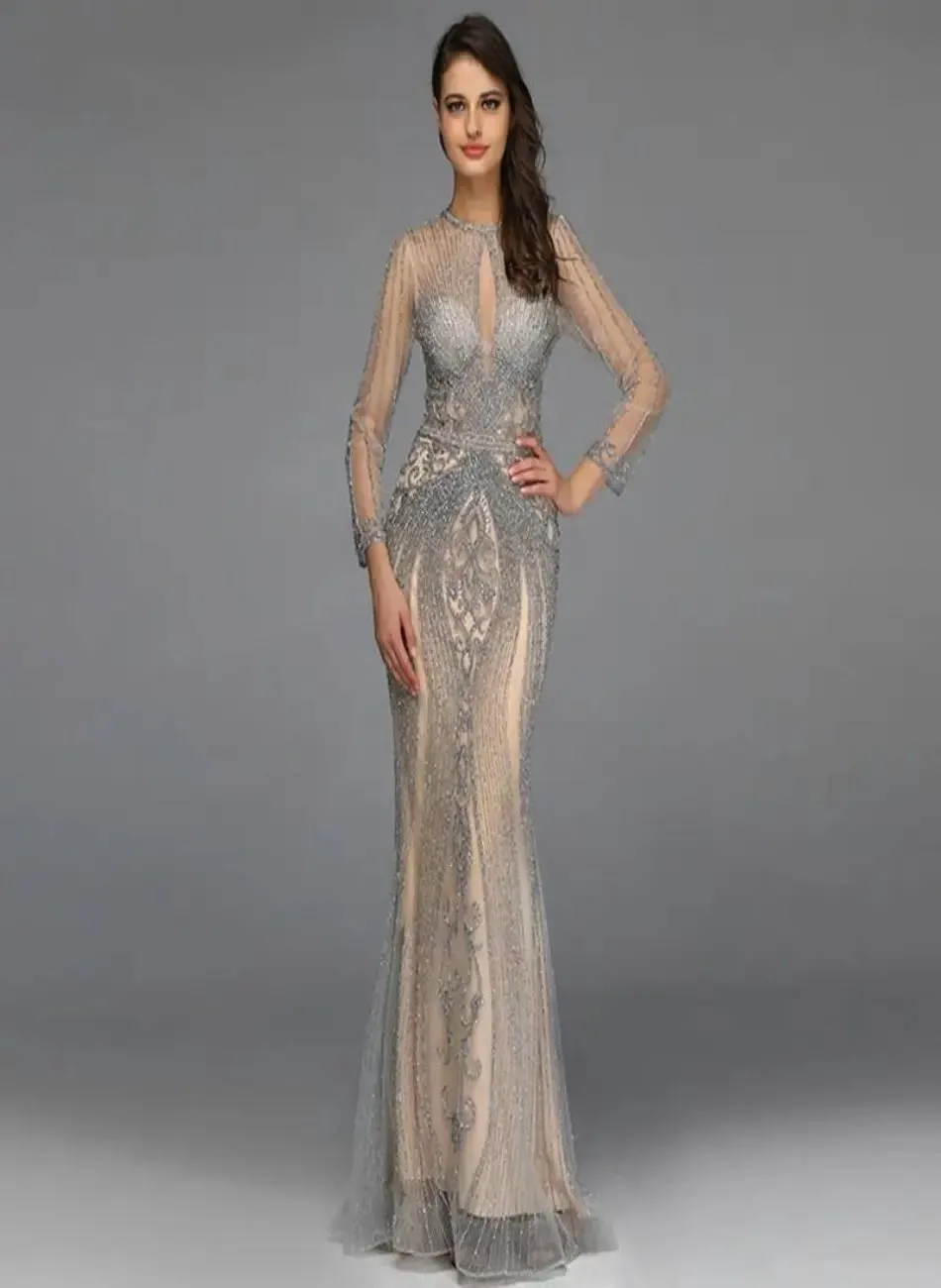 Luriana  Beading  Embellished Evening Dress