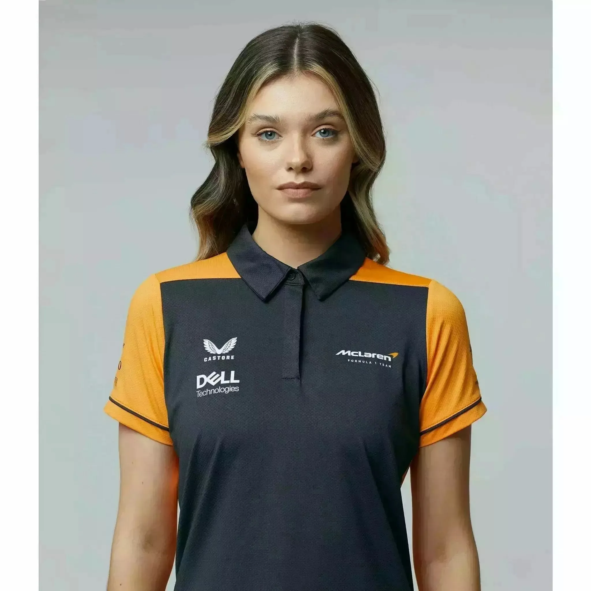 McLaren F1 Women's Team Polo Shirt- Papaya/Phantom