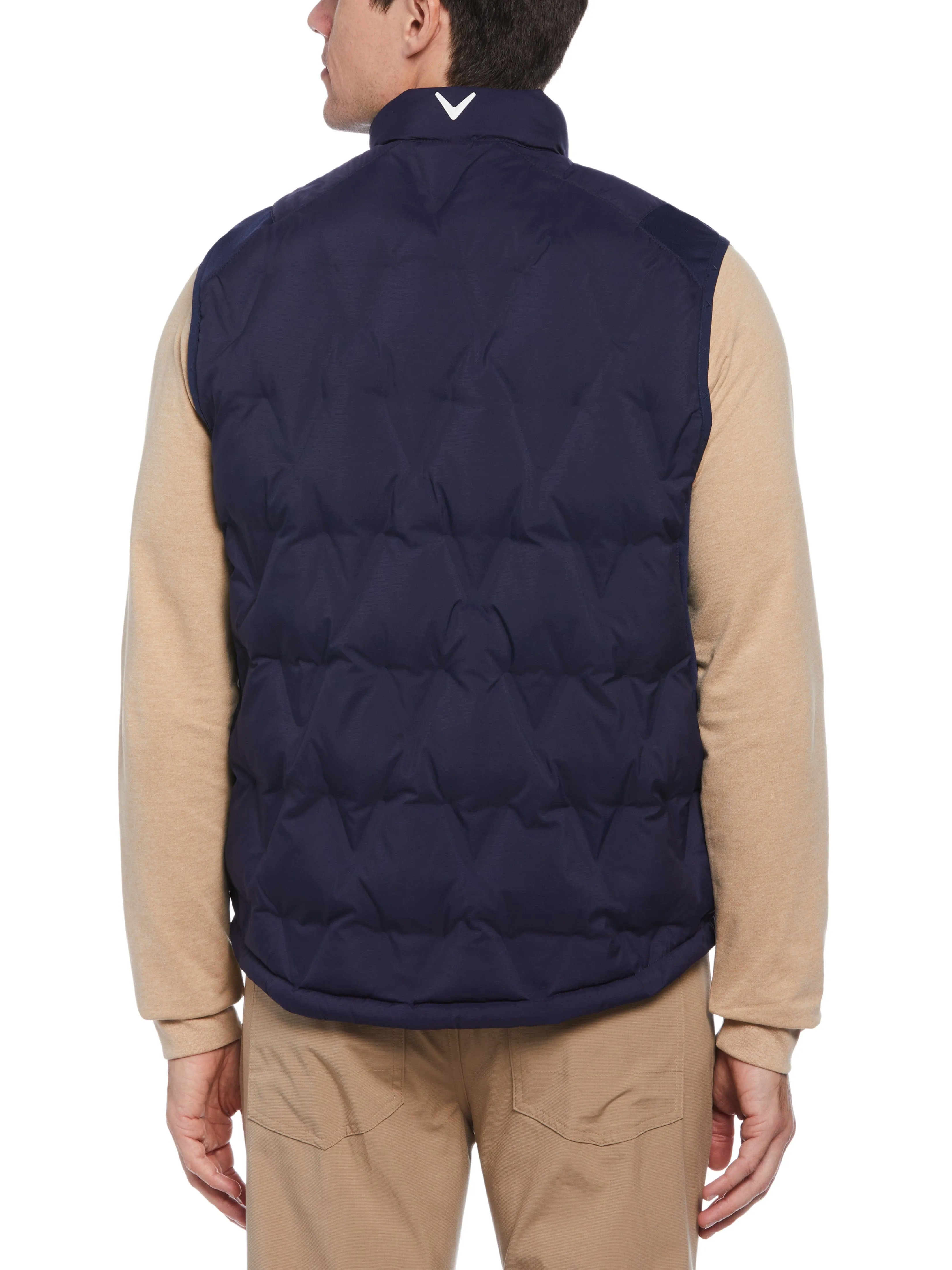 Mens Welded Chevron Print Full Zip Puffer Golf Vest