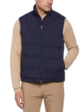 Mens Welded Chevron Print Full Zip Puffer Golf Vest