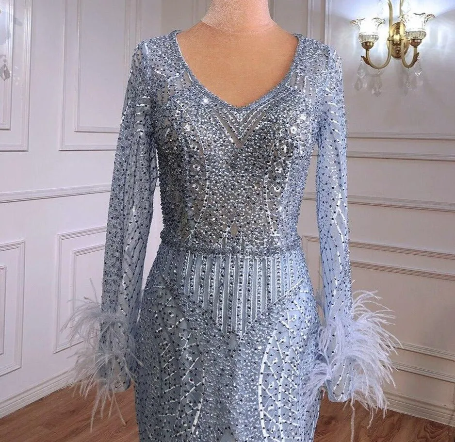 Mikaela Luxury Feather Beading Formal Dress