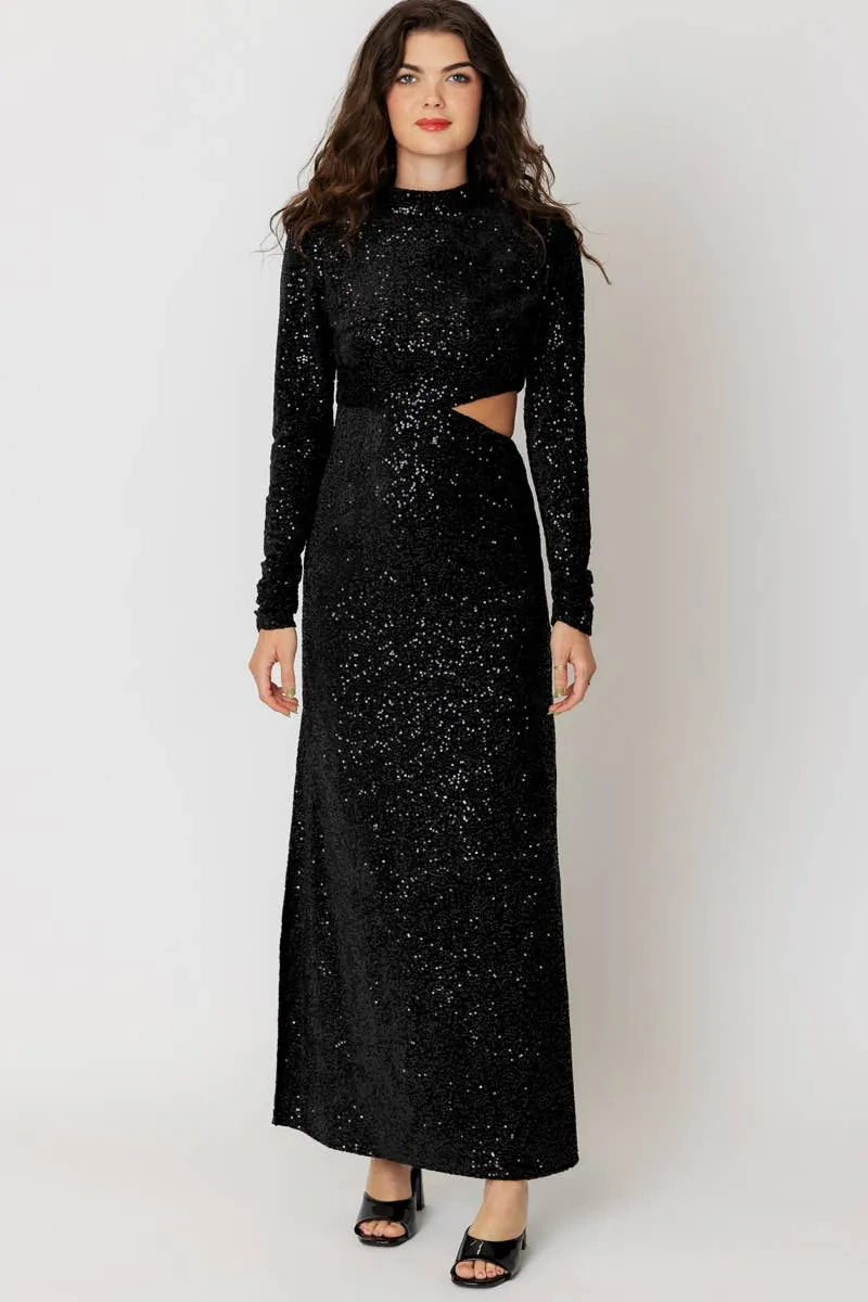 Mock Neck Sequin Maxi Dress - FINAL SALE