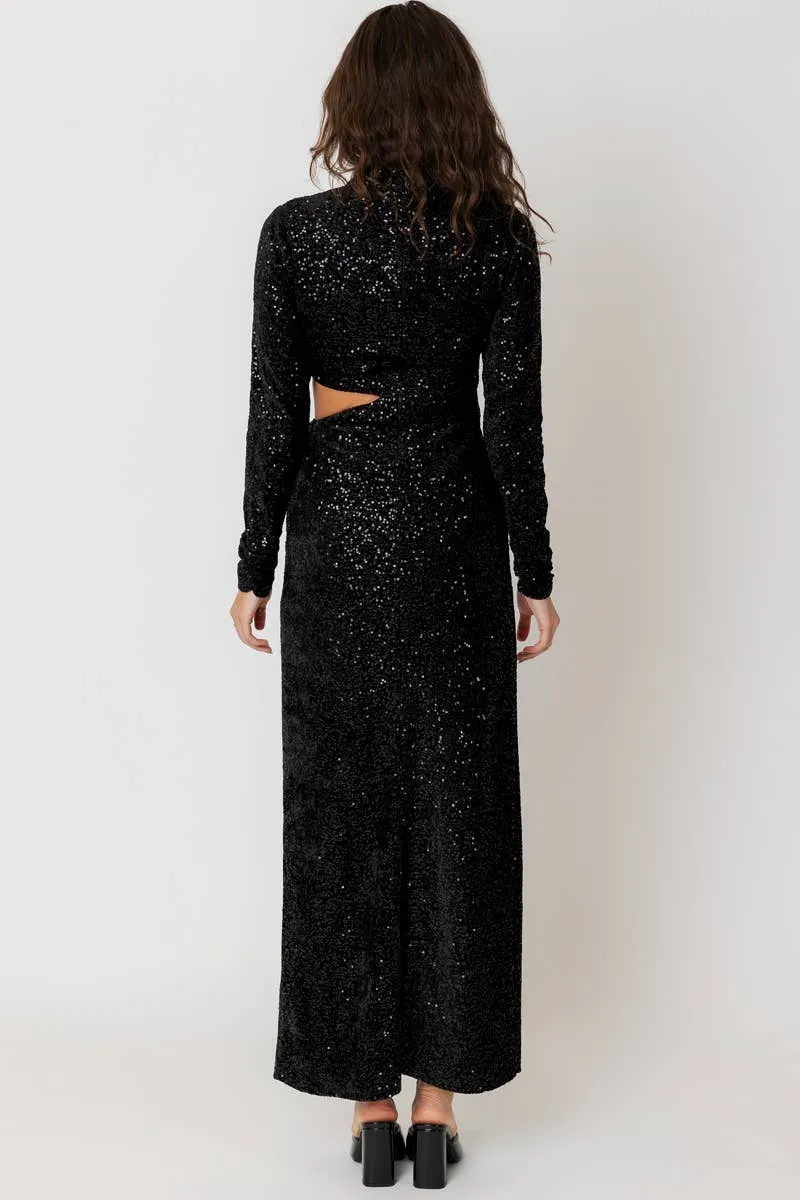 Mock Neck Sequin Maxi Dress - FINAL SALE