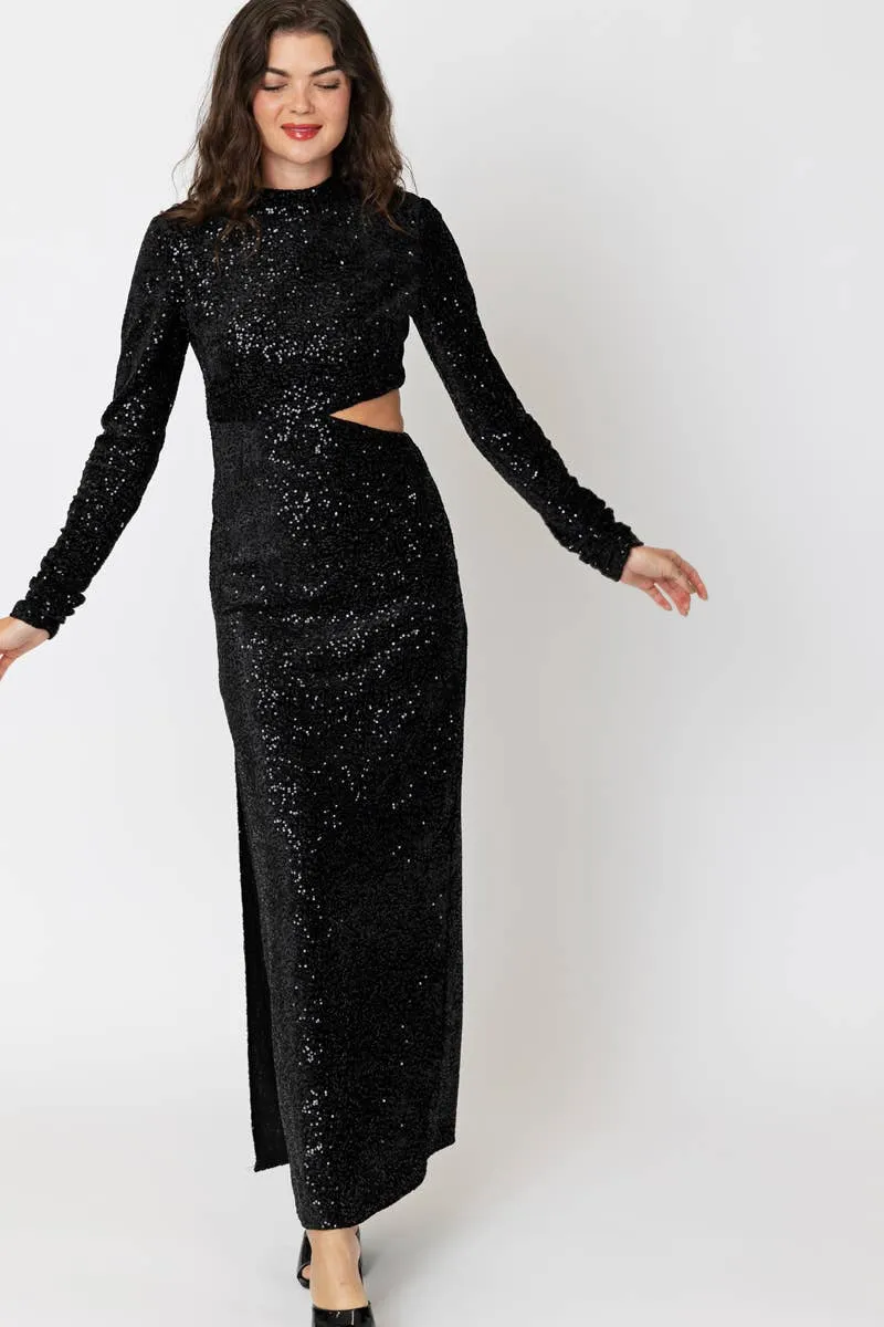 Mock Neck Sequin Maxi Dress - FINAL SALE