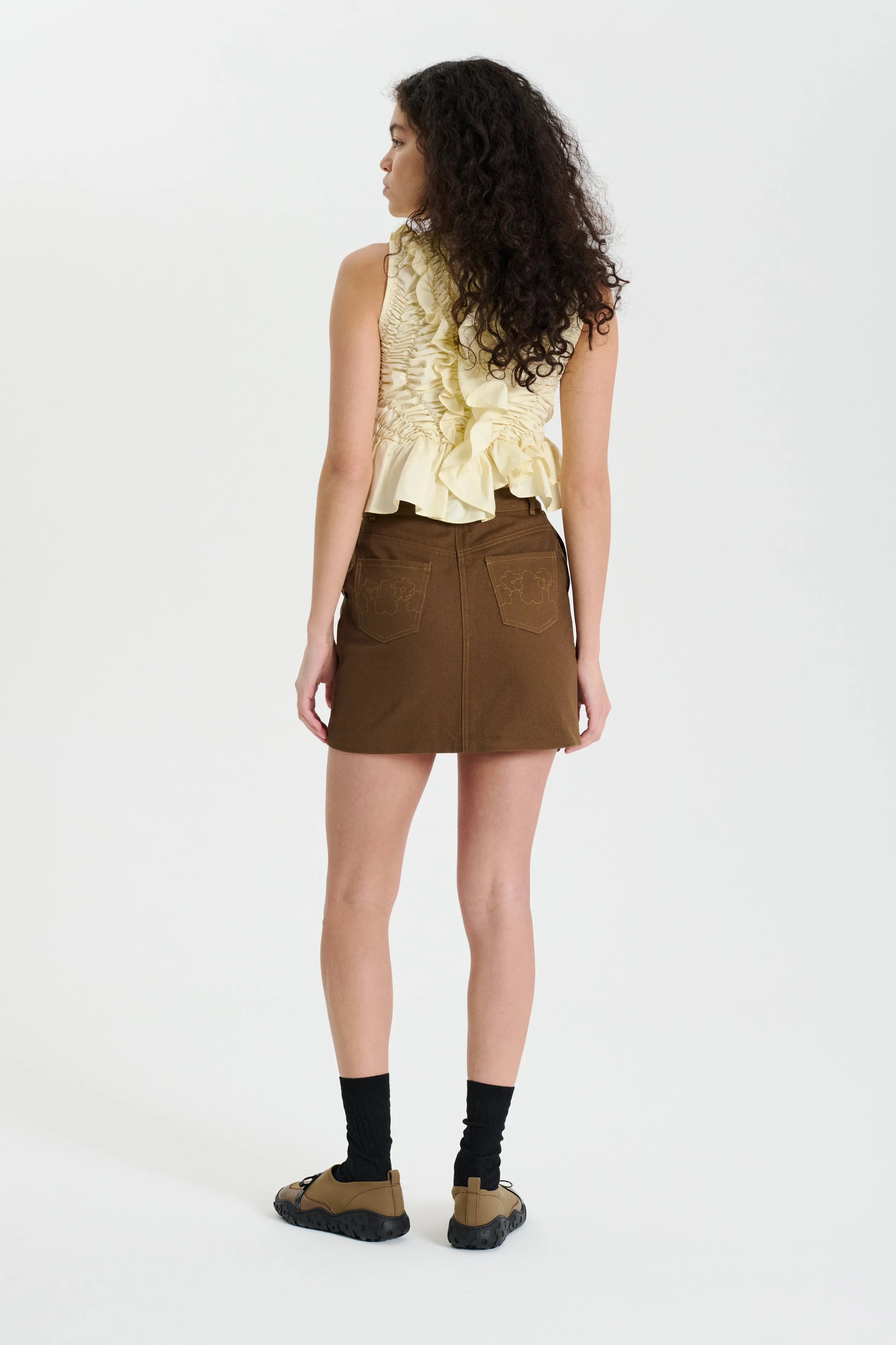 ODIN | SKIRT DENIM BROWN