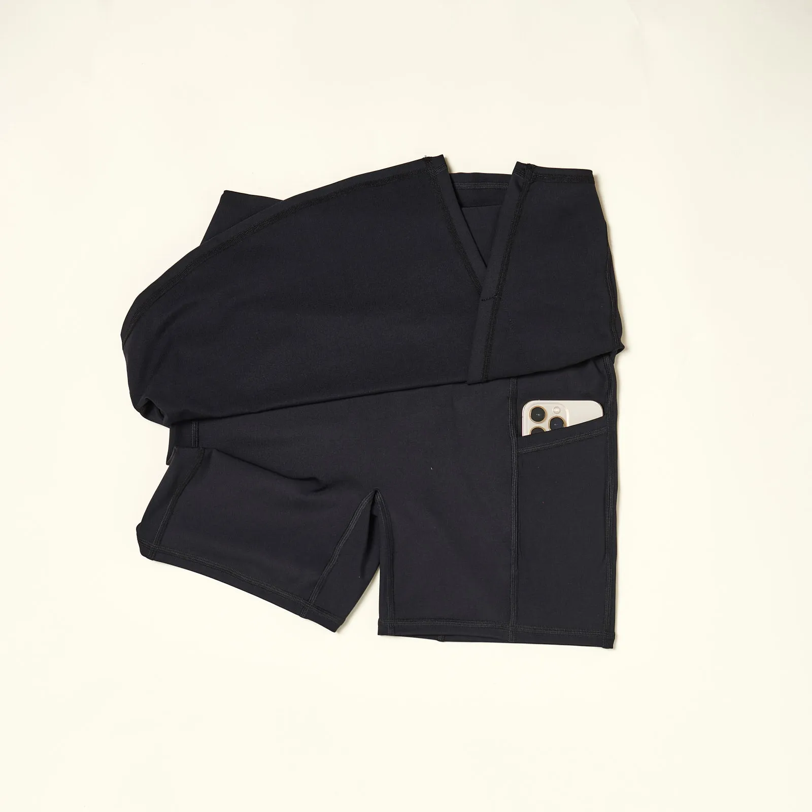 Over-Time Recycled Poly Double Layer Skort in Black