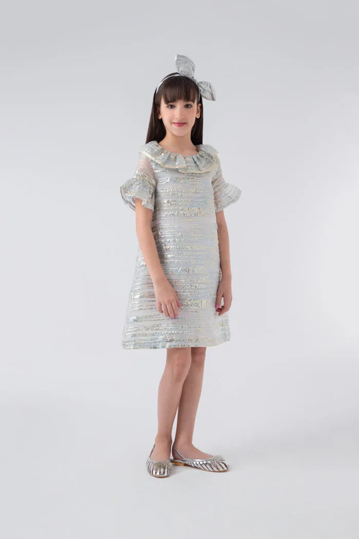 Overlay A-Line Eyelet Dress