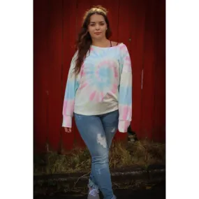 Pastel Long Sleeve Tie Dye Tee