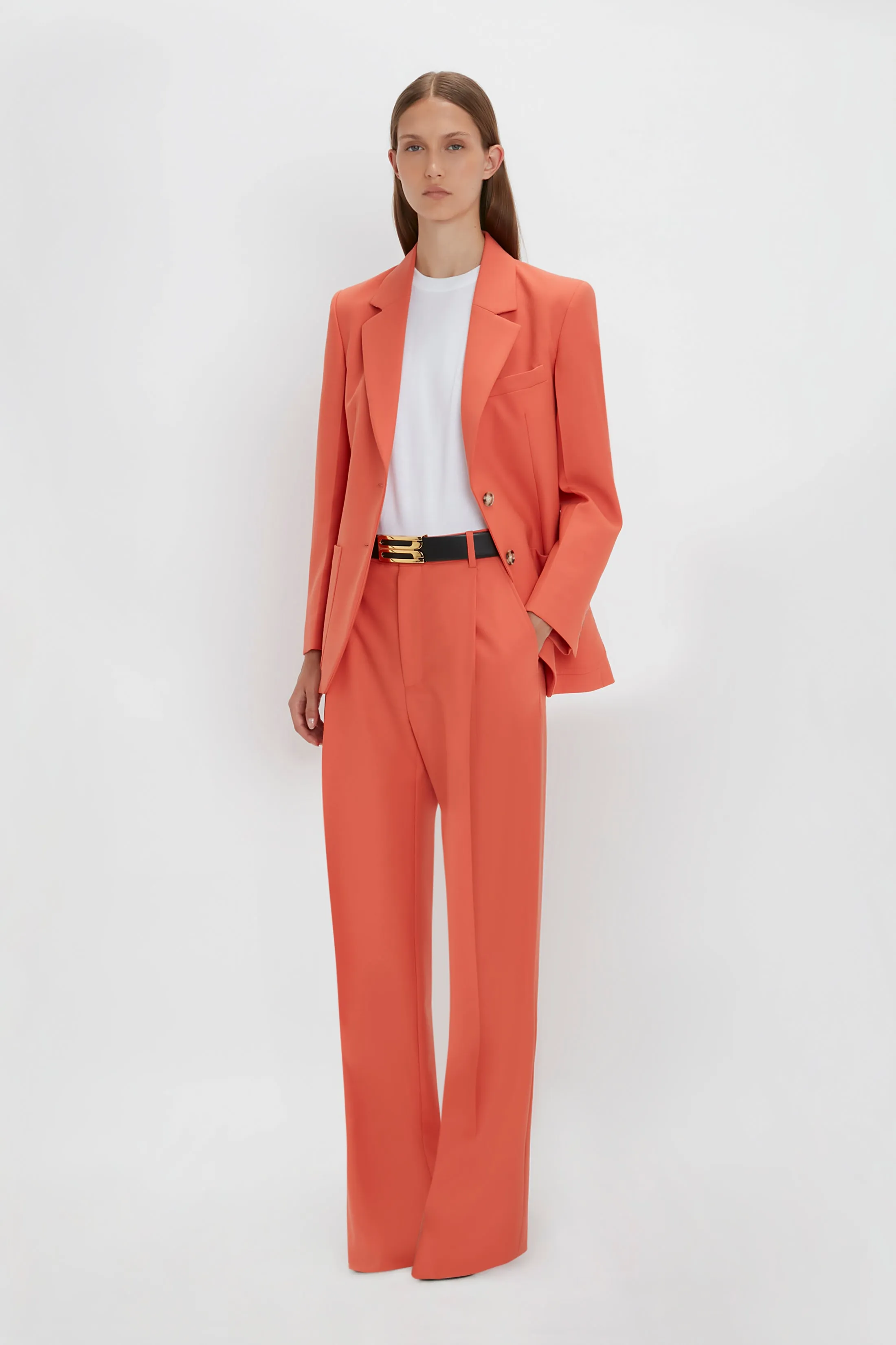 Patch Pocket Jacket In Papaya