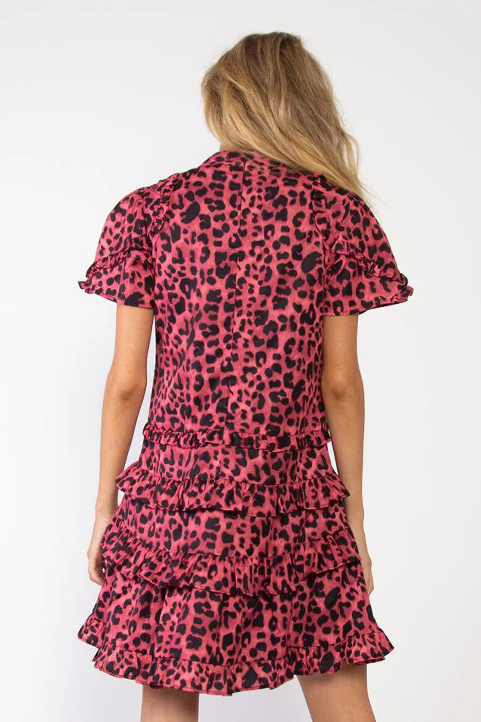 Pleased Pink Leopard High Neck Mini Dress