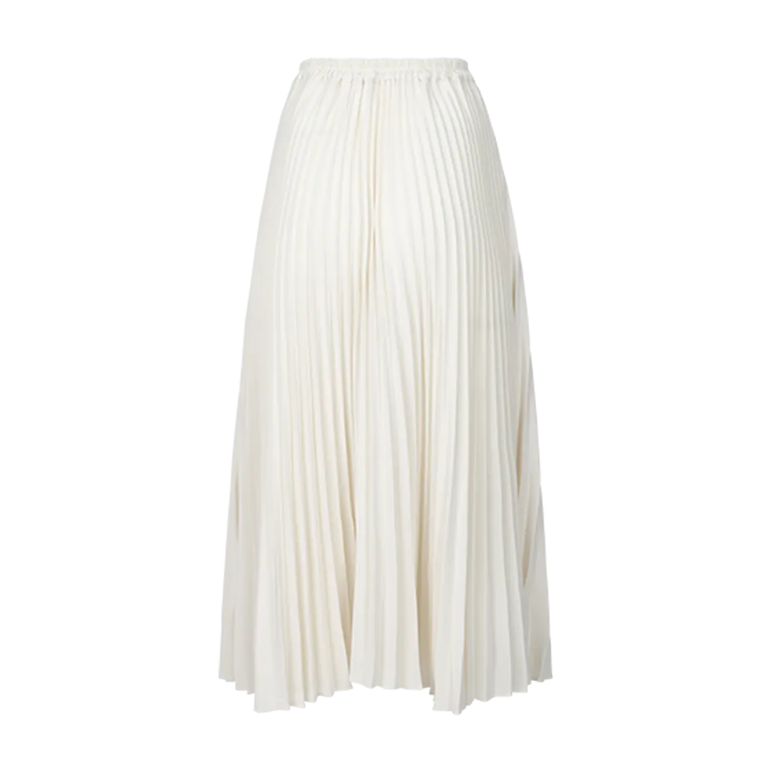 Pleated Ivory Midi Skirt