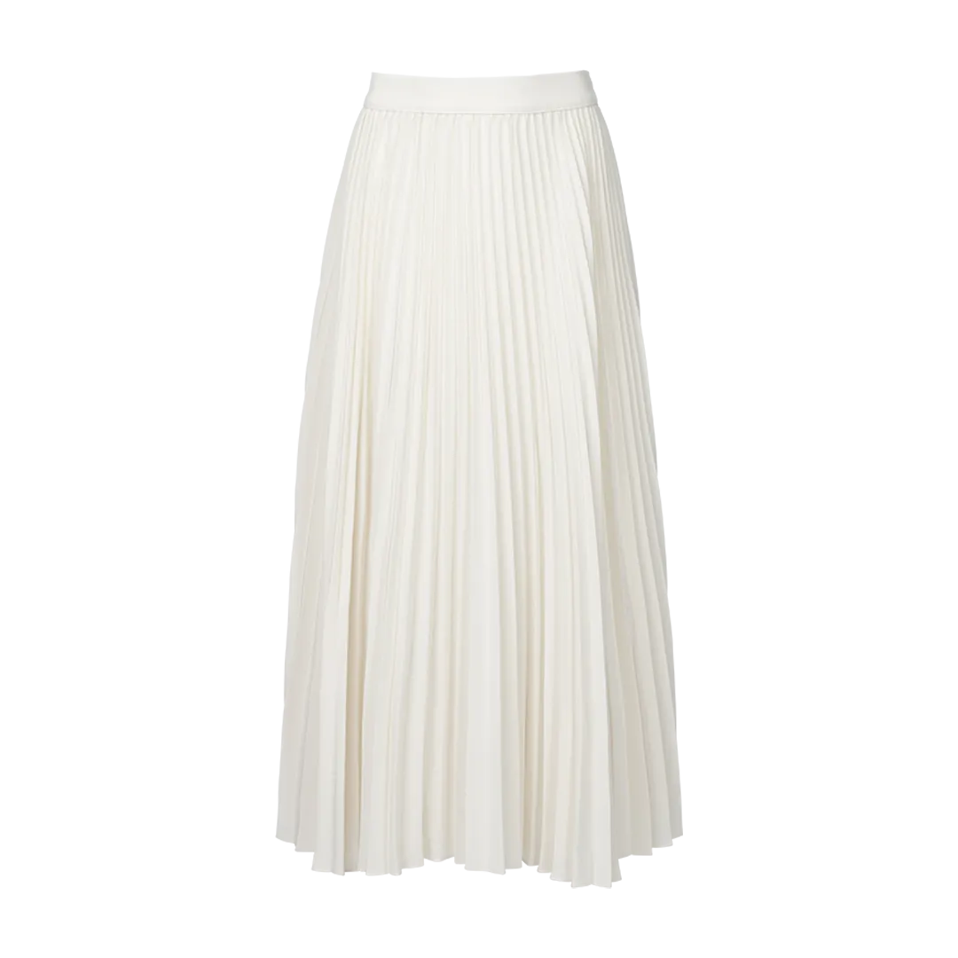 Pleated Ivory Midi Skirt