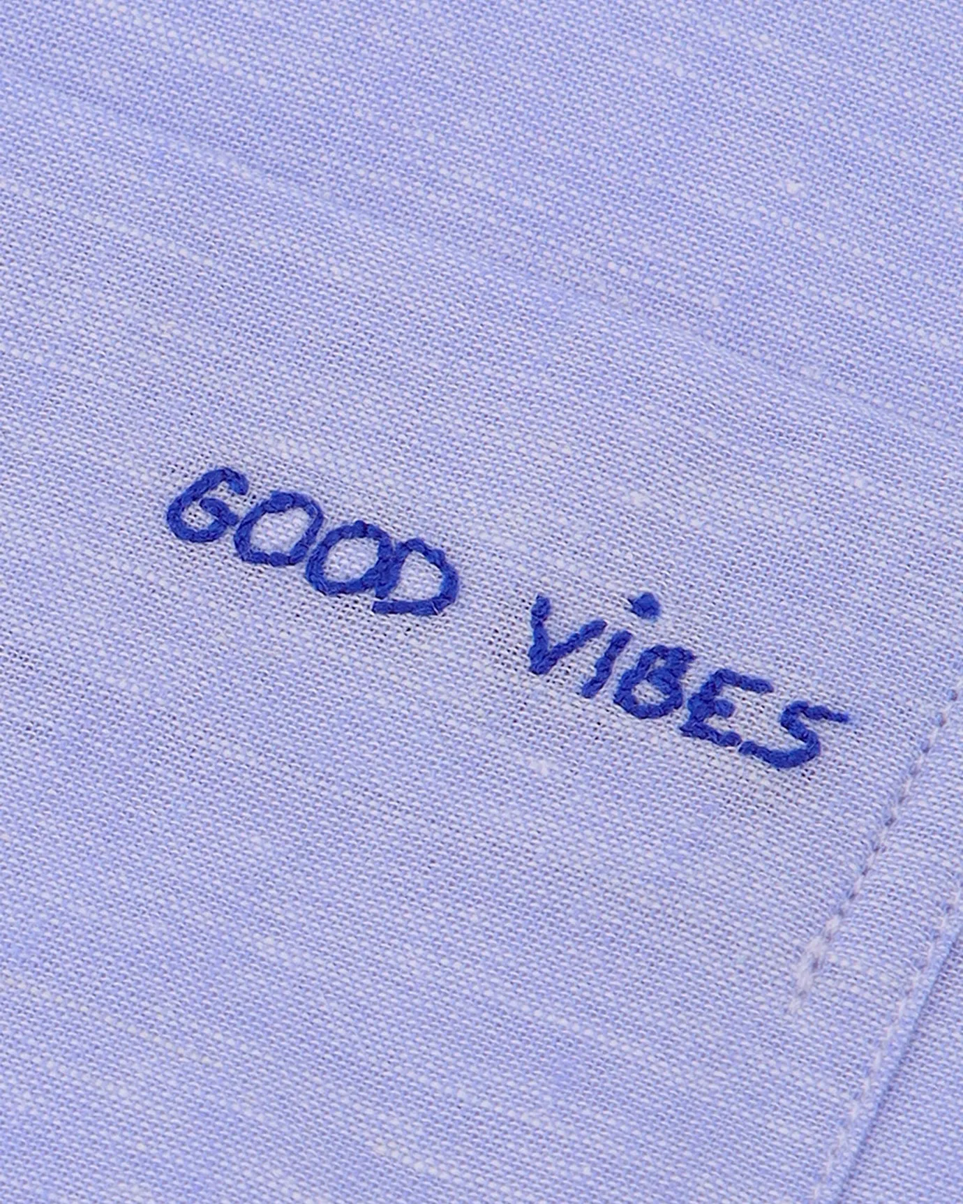 "Good Vibes" linen & cotton carnot shirt