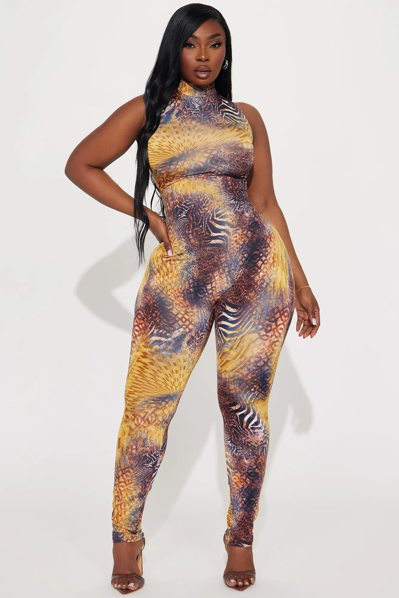 Raven Sleeveless Jumpsuit - Navy/combo