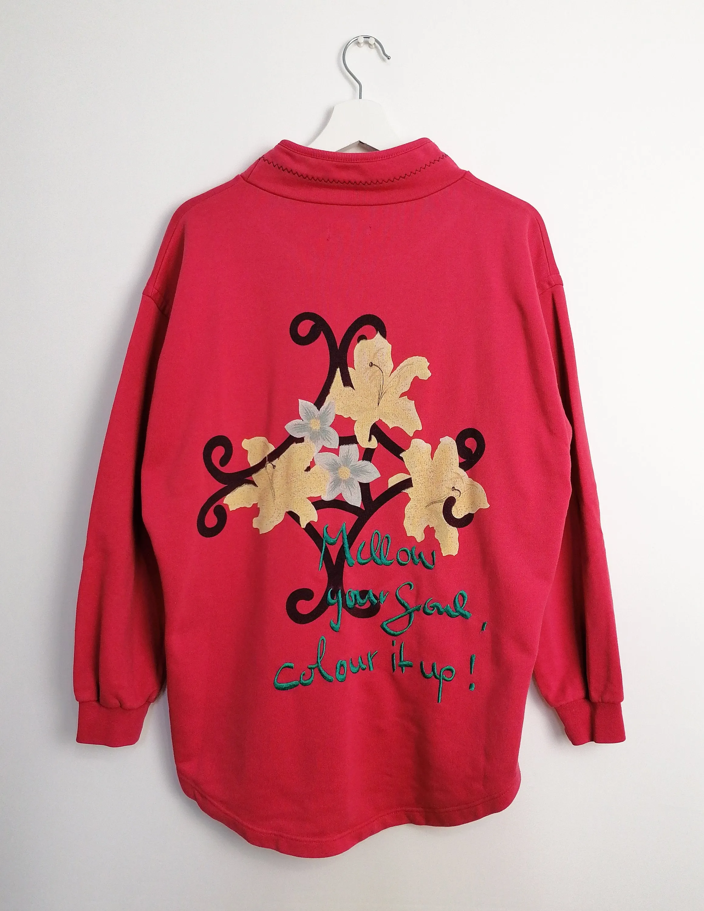 S. OLIVER Oversized Mock Neck Embroidery Sweatshirt