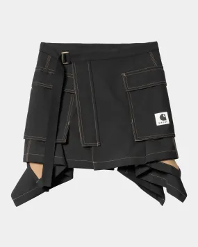 sacai x Carhartt WIP Women's Suiting Bonding Skirt | Black