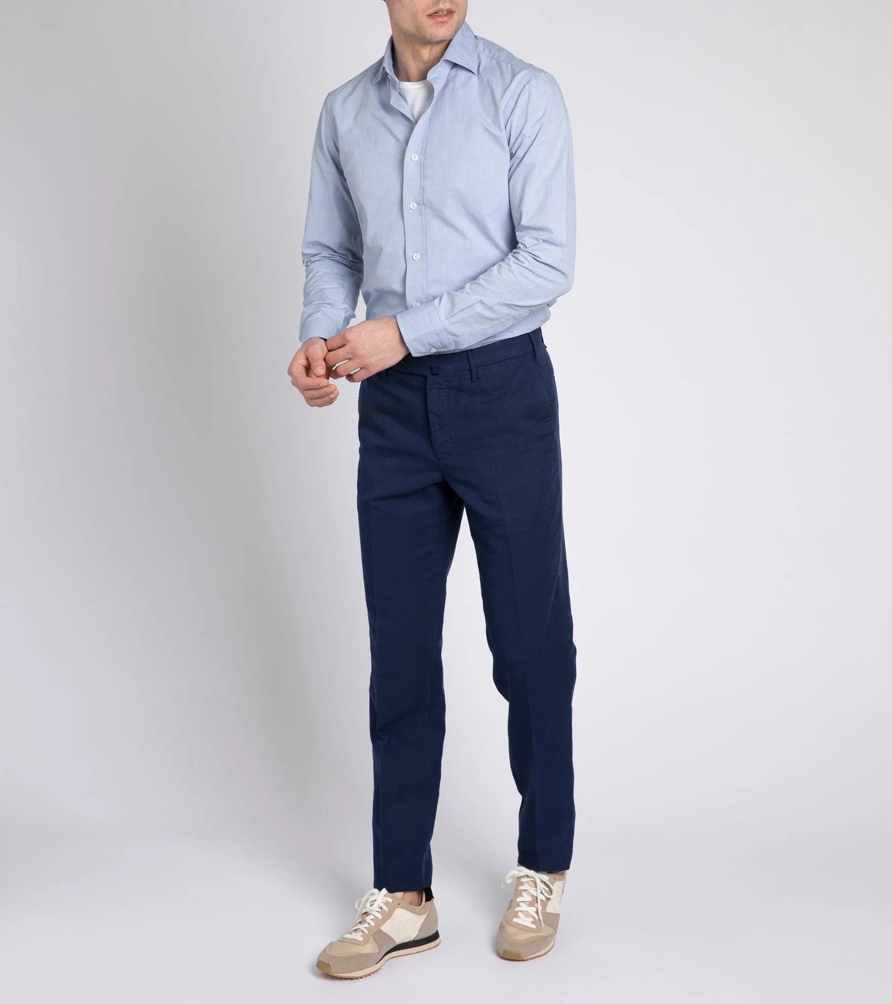 Salvatore Piccolo Light Canvas Shirt: Blue