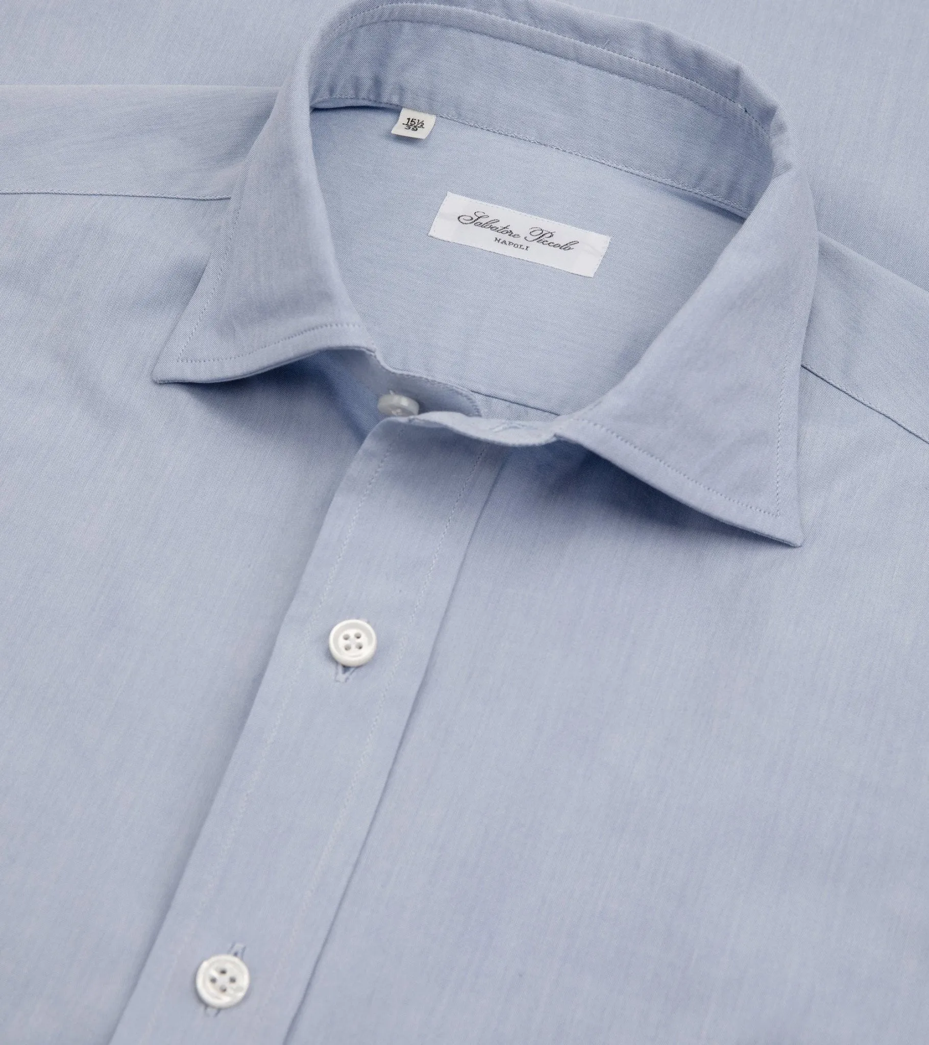 Salvatore Piccolo Light Canvas Shirt: Blue