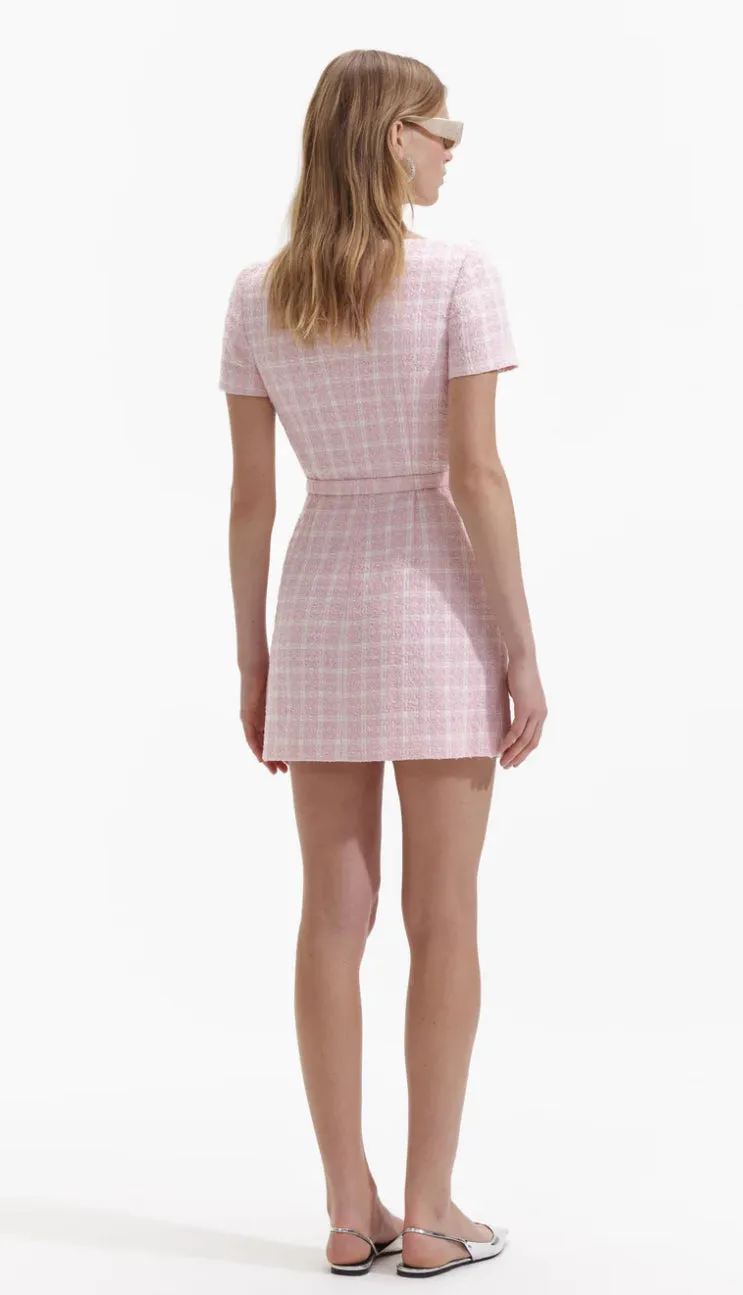 Pink Boucle Mini Dress - Self-Portrait