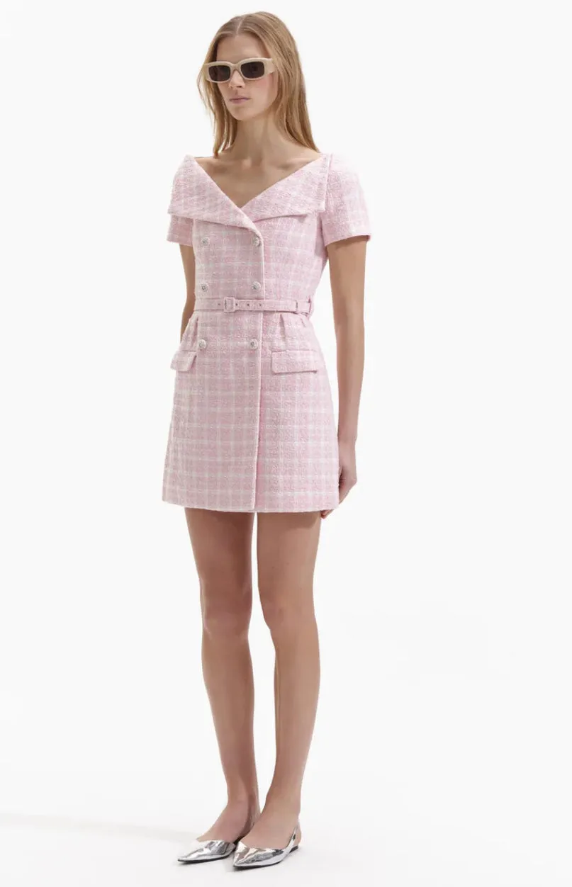 Pink Boucle Mini Dress - Self-Portrait