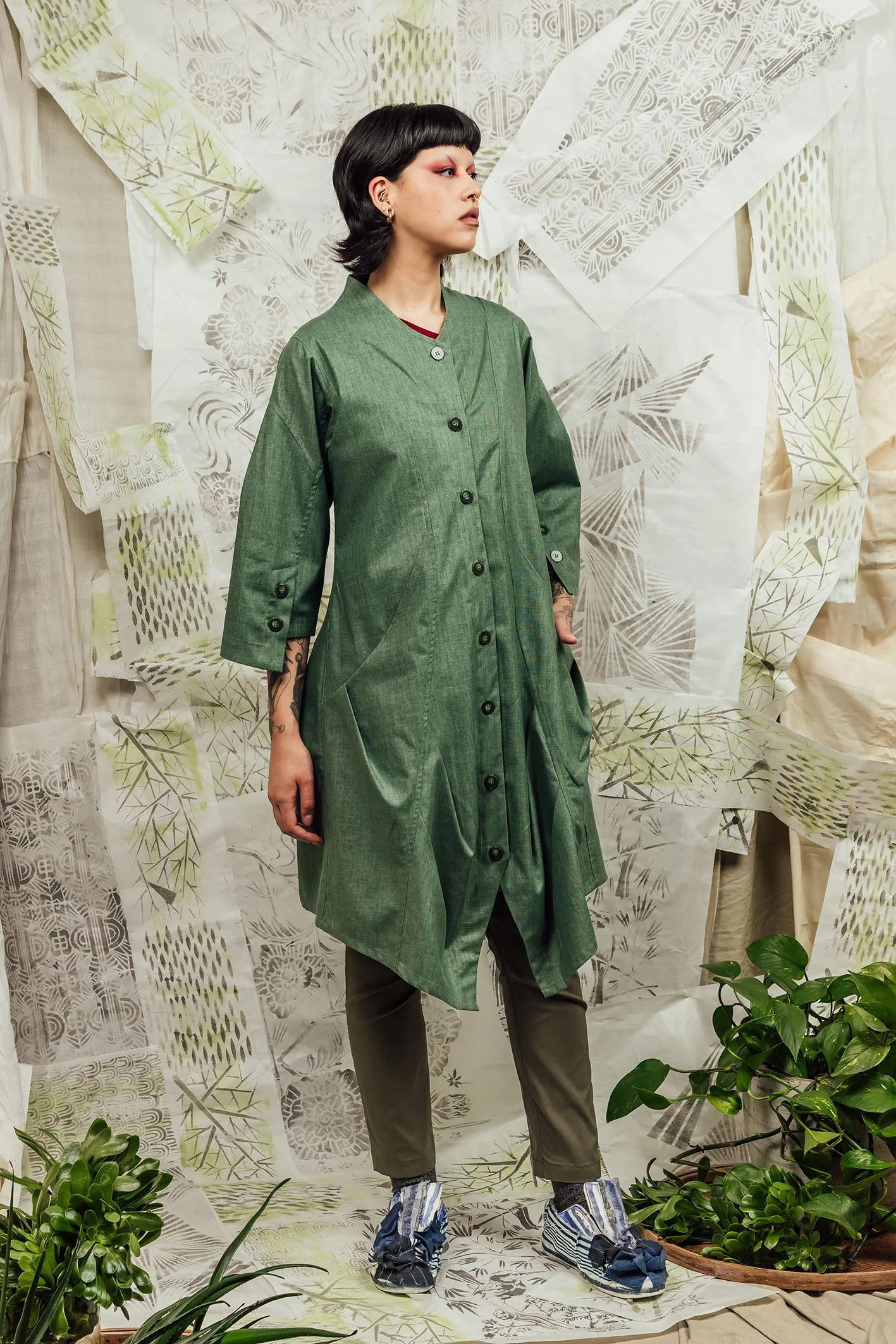 SL24 TAO LONG SHIRT - CELADON