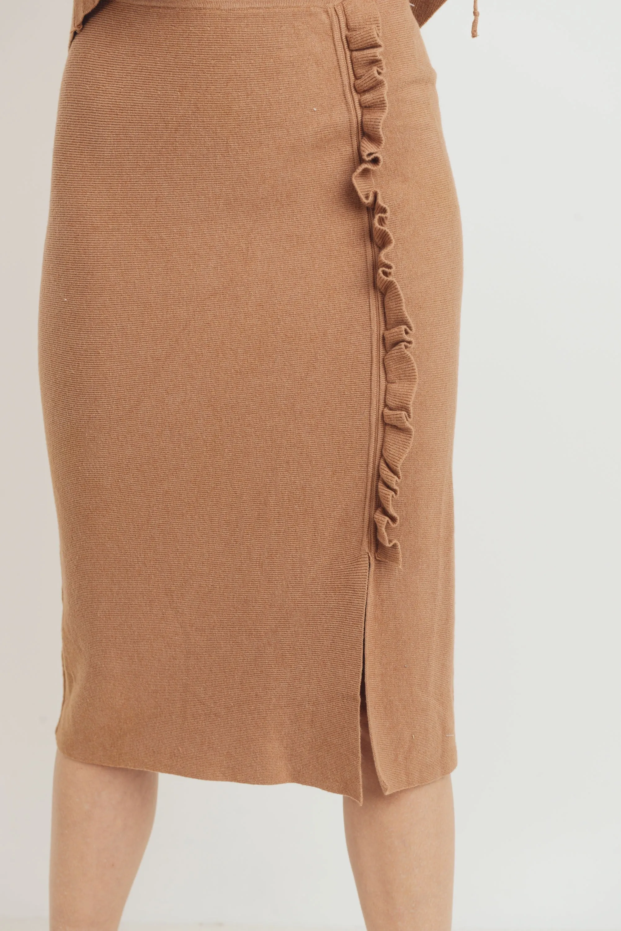 Soft Pencil Skirt in Camel