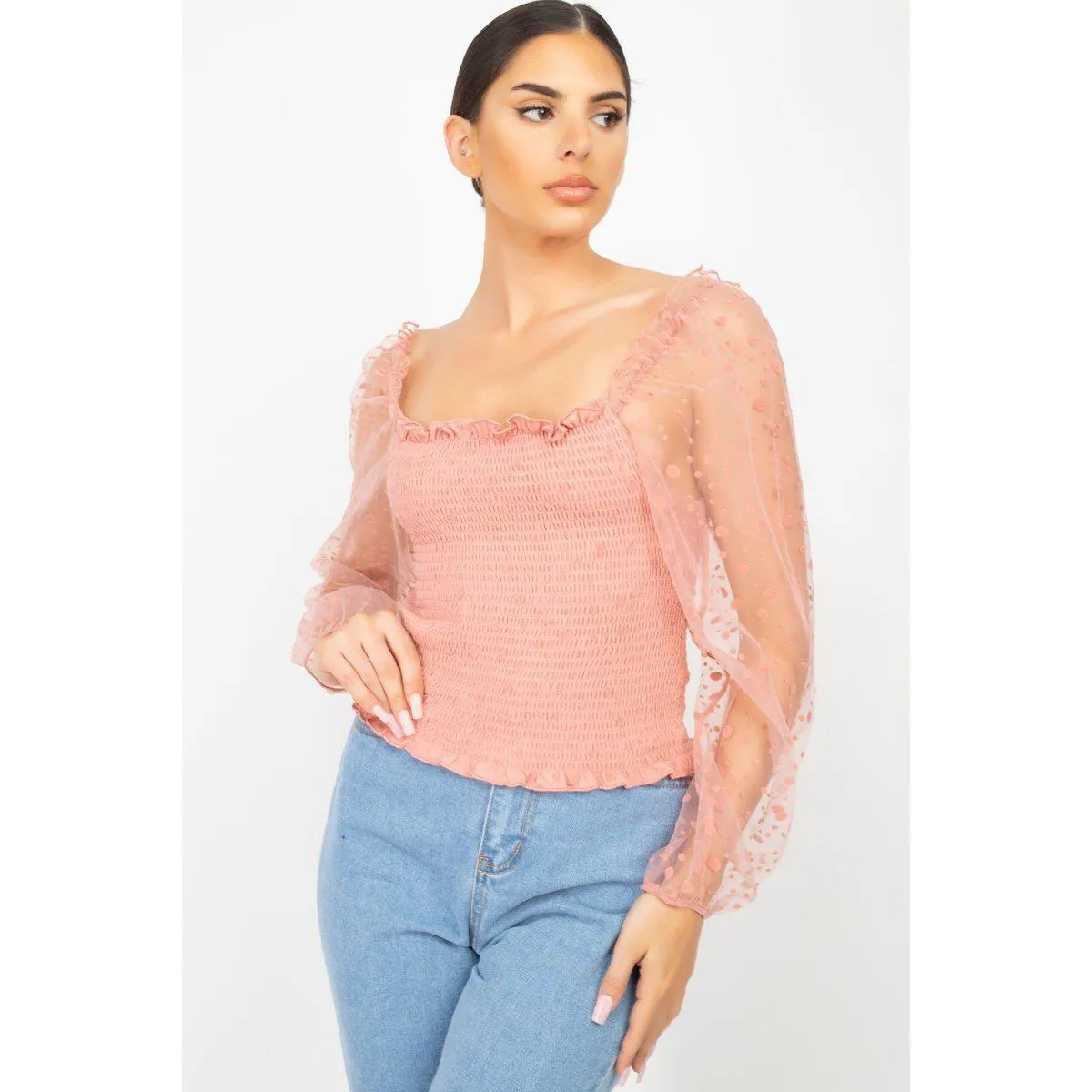 Square Neck Smocking Top