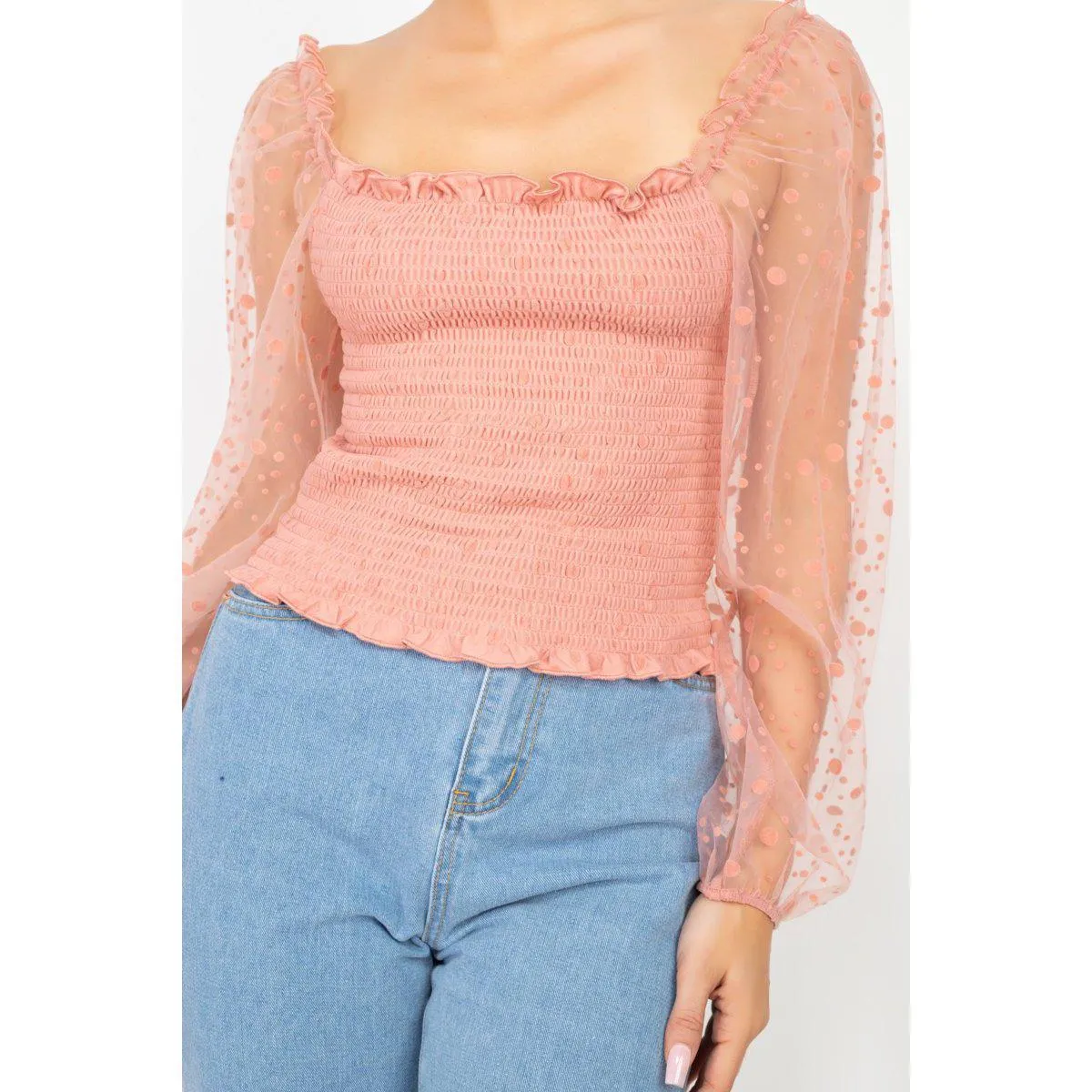 Square Neck Smocking Top