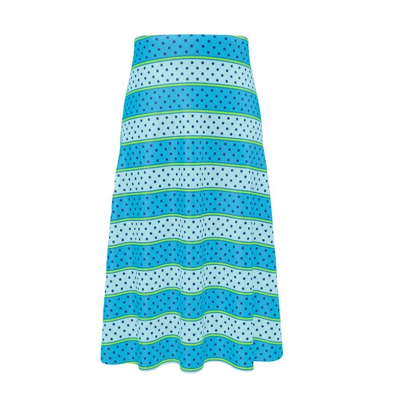 Striped Polkadot Midi Skirt