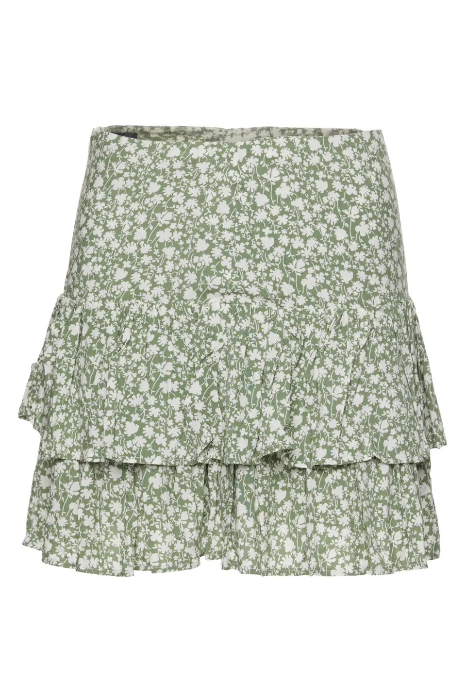 Sublime Sage Floral Double Frill Mini Skirt