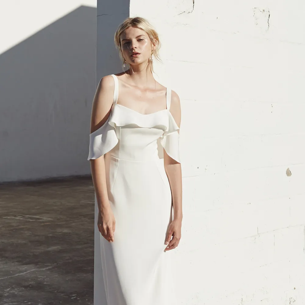 The Carmella Wedding Bridal Off Shoulder Gown