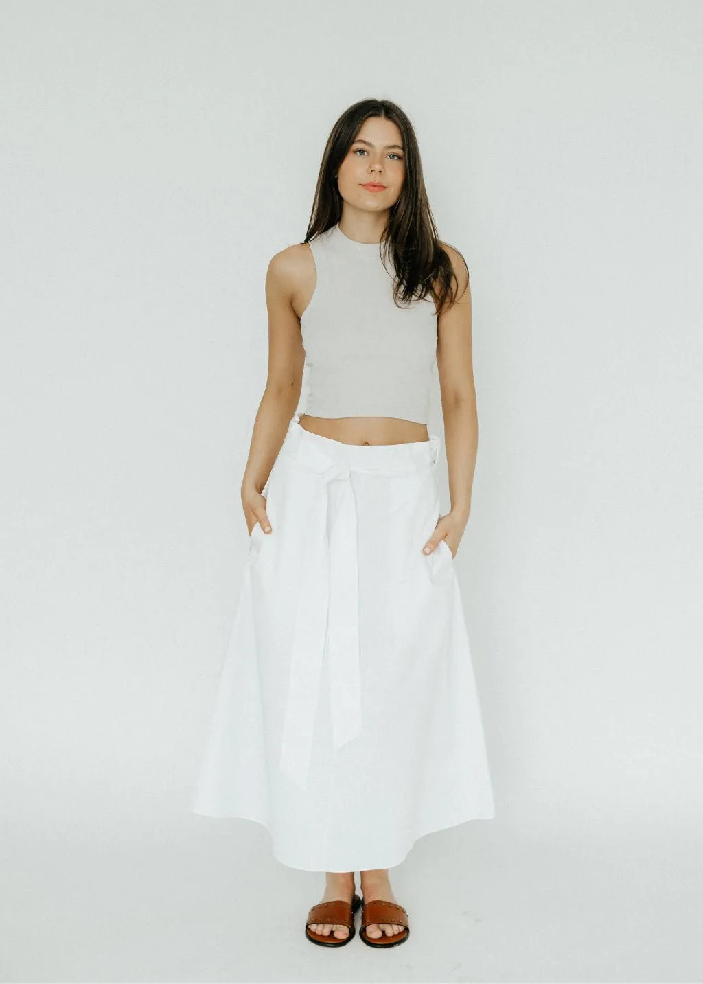 Tibi Eco Poplin Back Wrap Skirt