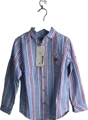 Tutto Piccolo Blue/Red Striped Long Sleeve Shirt UK 5 Years