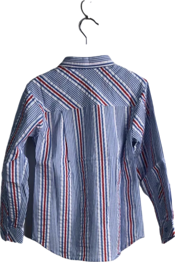 Tutto Piccolo Blue/Red Striped Long Sleeve Shirt UK 5 Years