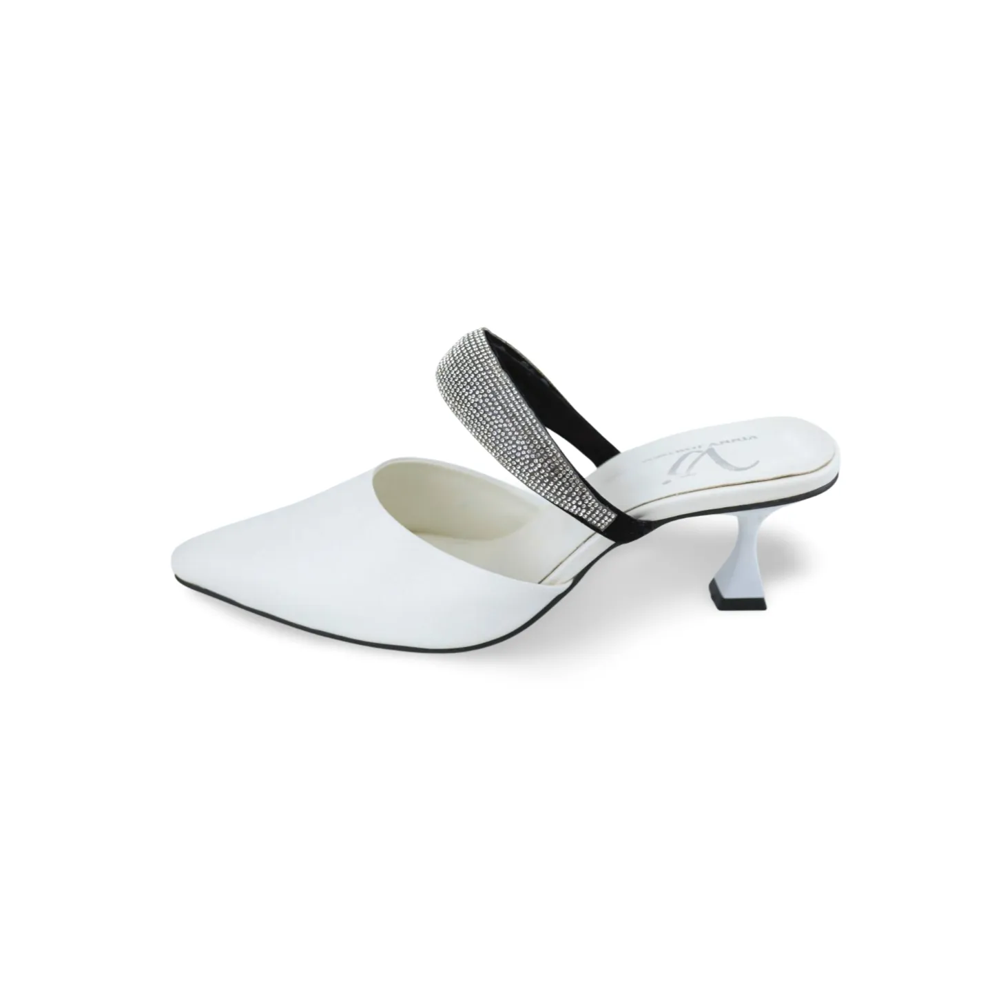 VINNY JORDEN Rhinestone Strap Heeled Mules: Chic Comfort for Every Step