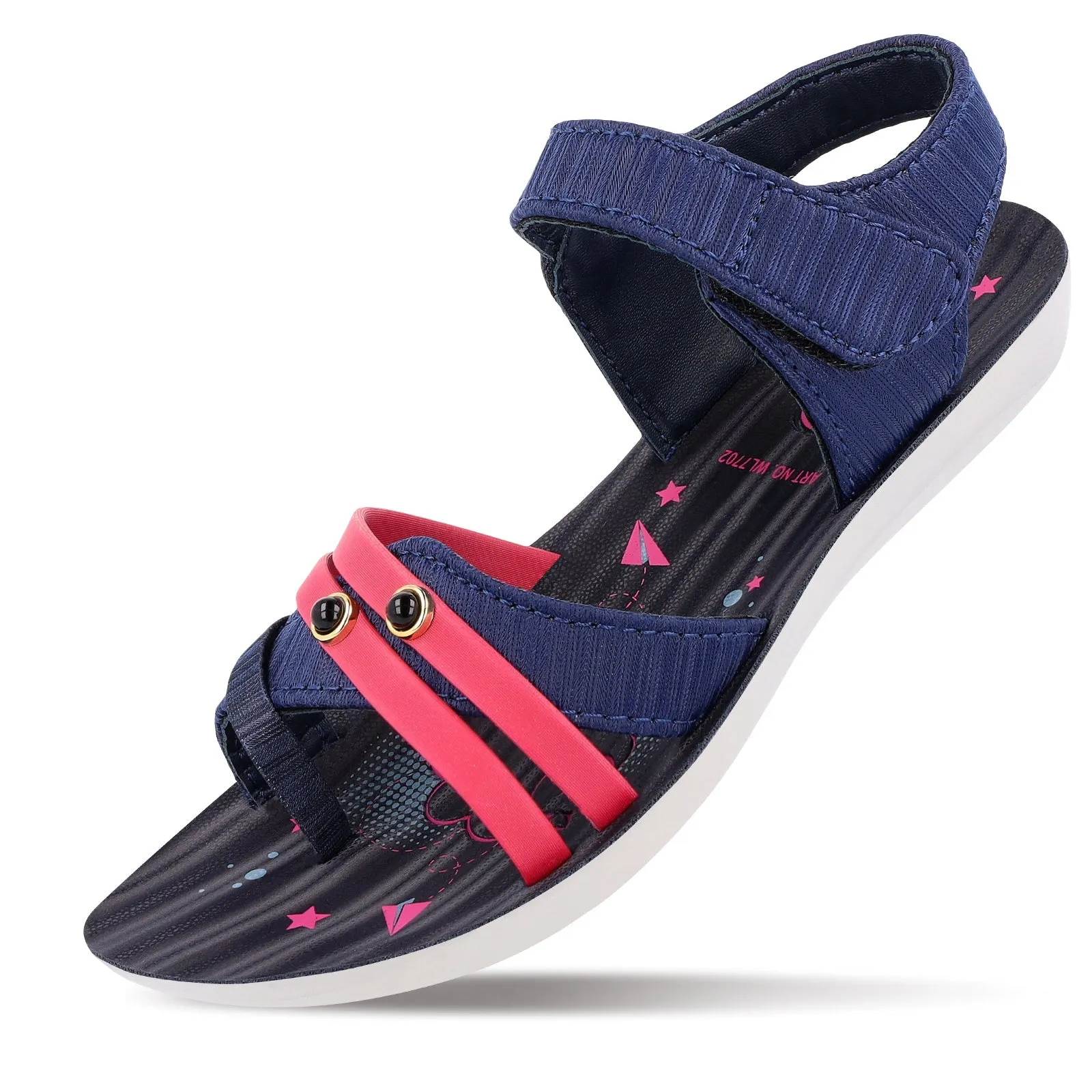 Walkaroo Kids Ankle Strap Sandal  - WL7702 Blue Pink