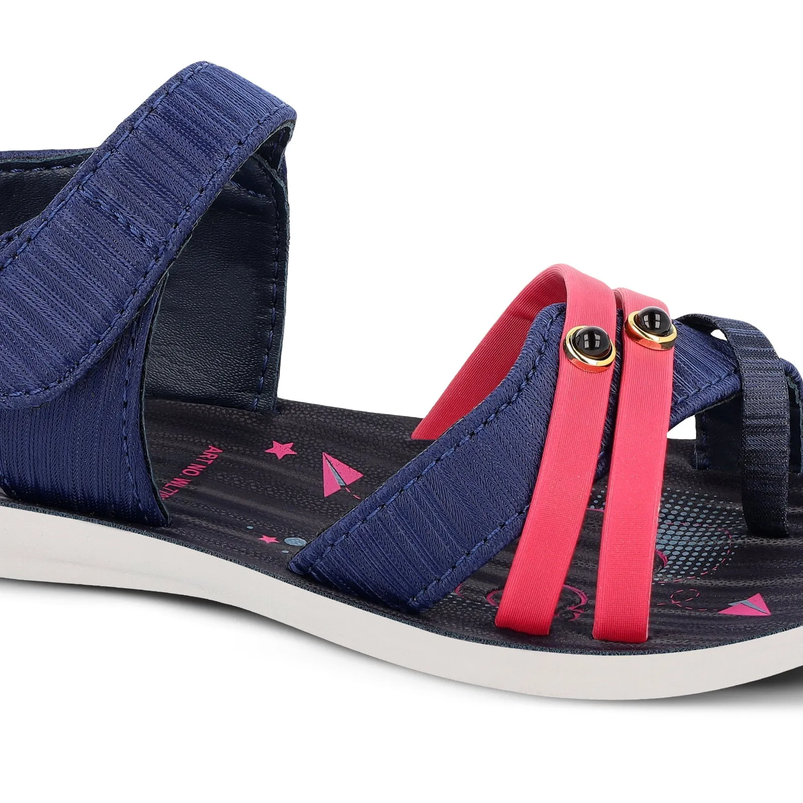 Walkaroo Kids Ankle Strap Sandal  - WL7702 Blue Pink