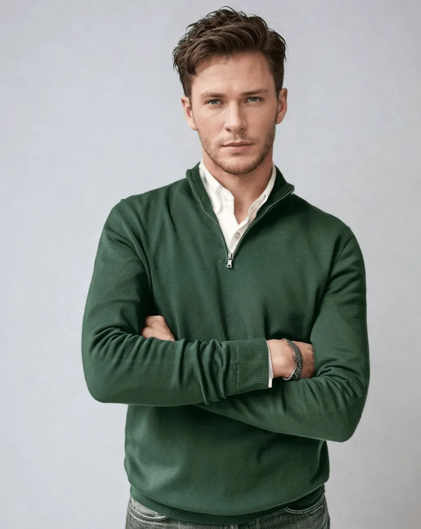 WESTON | Viscose Half-Zip Sweater