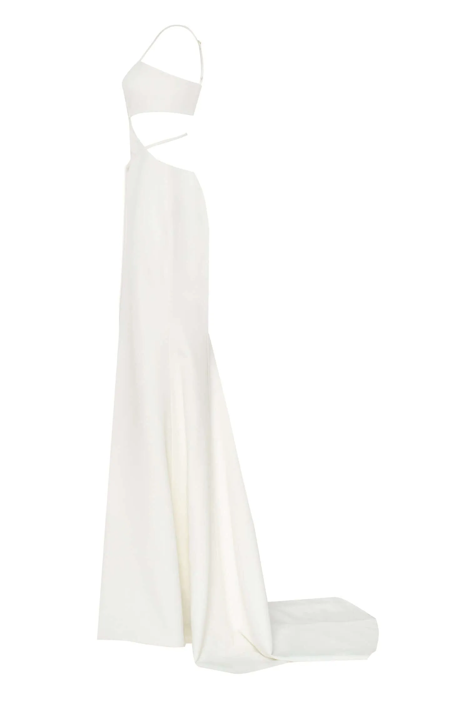 White Casual side cut out maxi dress